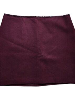 White House Black Market Burgundy Mini Skirt Size 12